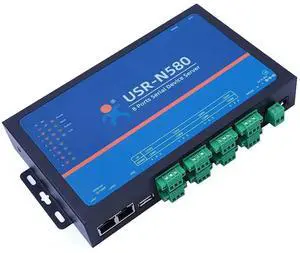 USR-N580 8 Ports RS485 Serial Device Server Converter Ethernet to RS485 Support Modbus RTU to Modbus TCP RS485 Communication Indicator Lights (TX/RX) with Two Ethernet Port USR-N580 8 Ports RS485 Serial Device Server Converter Ethernet to RS485 Support Modbus RTU to Modbus TCP RS485 Communication Indicator Lights (TX/RX) with Two Ethernet Port