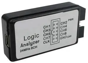 JAENFONG USB Logic Analyzer Device With 12PCS 6 Colors Test Hook Clip Set USB Cable 24Mhz 8 Channel UART IIC SPI Debug