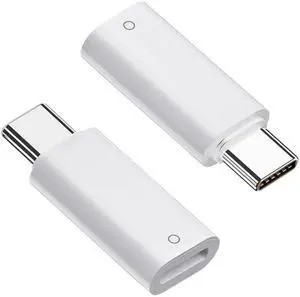 USB C to Pencil Adapter for Apple Pencil 1st Generation, USB-C Male to Pencil Charging Adapter for iPad 10th Gen, Type C iPencil Charger Connector Dongle Connector for iPad 10 (White, 2 Pack)