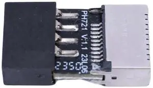 JAENFONG Motherboard USB2.0 9Pin To TYPE-E Female Adapter Plug & Play TYPE-C Socket 9-Pin USB 2.0 Extender Card for OS/Linux