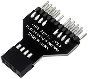 JAENFONG USB 2.0 Connector 9-Pin Motherboard USB2.0 9Pin Header Splitter USB2.0 9 Pin To USB3.0 19Pin Conversion Adapter for RGB Lamp Fan