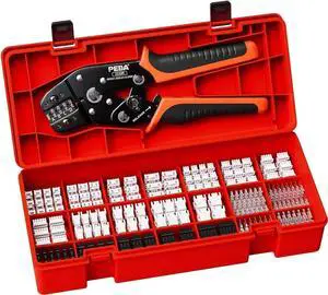Crimping Tool Connector Kit, Dupont 2.54mm/JST-XH 2.5mm Connector Kit, 21 Types of Connectors, AWG32-20 Ratcheting Crimper Tool for JST-XH/SM/PH/SYP/RE, Dupont, KF2510, Molex, AMP EI Series, etc