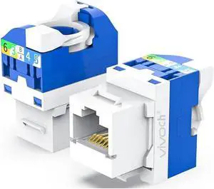 16 Pcs - Cat6 Keystone Jack, POE Cat6 RJ45 Keystone Jack Module Connector Network Coupler Ethernet Wall Jack No Punch Down Tool Required