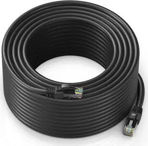 Ethernet Cable 300 ft CAT6 High Speed Internet Network LAN Cable Cord, Outdoor Waterproof (Black)