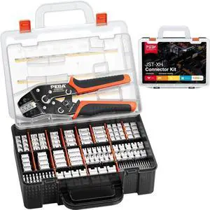 Micro Connector Pin Crimping Tool 32-20AWG, JST Crimping Tool kit with 18 types 2.5mm JST-XH Connectors, Ratcheting Crimper Wire EDM Cutting Jaw for JST-XH/SM/VH 3.96mm,D-Sub,Open Barrel,Molex