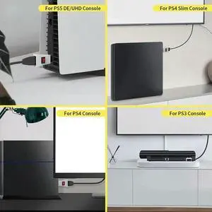 JAENFONG Protect Switch Button Adapter Portable Game Console ON/Off Power Control Switch for PS5/PS4/PS3/Xbox Series X Console