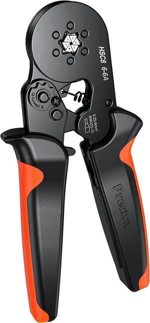 Ferrule Crimping Tool,Hexagonal Sawtooth Self-Adjustable Ratchet Wire Terminals Crimper for AWG23-10 Bootlace End-Sleeves Ferrule