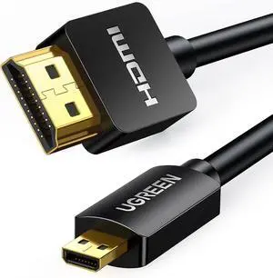 UGREEN Micro HDMI to HDMI Cable Adapter 4K 60Hz Ethernet Audio Return Channel Compatible with GoPro Hero 7/6 Raspberry Pi 5 Retroid Pocket 3+/3 Yoga 3 B500 Camera Video Capture Card 1.6FT