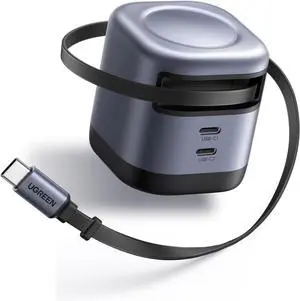 UGREEN Nexode Retractable 45W GaN Charger for iPhone 17, 3-Port USB C Fast Charger with 2.26ft Cable for iPhone 17/16/15/14/13 Series, Samsung Galaxy S25/24 Ultra, Pixel, iPad, Space Grey UGREEN Nexode Retractable 45W GaN Charger for iPhone 17, 3-Port USB C Fast Charger with 2.26ft Cable for iPhone 17/16/15/14/13 Series, Samsung Galaxy S25/24 Ultra, Pixel, iPad, Space Grey