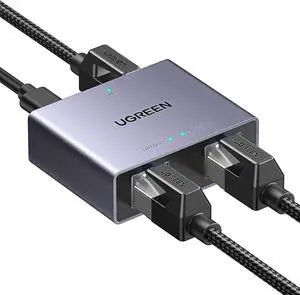 UGREEN 1000Mbps Ethernet Splitter 1 to 2, Plug and Play, 2 Devices Simultaneously Networking, 3FT USB Power Cable, RJ45 Internet Ethernet Switch for PC, Laptop, PS5, Xbox, TV