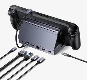 UGREEN Steam Deck Dock 6-in-1 4K@120Hz HDMI 2.1, 100W PD, USB-A & USB C 3.0, Gigabit Ethernet, Dock for Steam Deck, ROG Ally, Region Go, MacBook