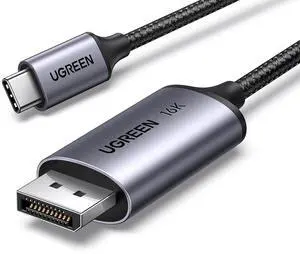 UGREEN USB C to DisplayPort 2.1 Cable 16K@30Hz 8K@120Hz 40Gbps Thunderbolt 4/3 to DisplayPort Cord Alu Braided Compatible iPhone 17/16 Pro Max, Galaxy S25, MacBook Pro/Air, iPad, Mac mini, XPS, 6.6FT