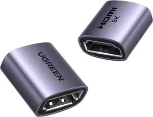 UGREEN HDMI Coupler 2 Pack, 8K@60Hz HDMI 2.1 Female to Female AdapterConnector 3D 4K@240Hz Extender Compatible with HDTV Roku Stick Chromecast Laptop PC, Switch 2, Grey