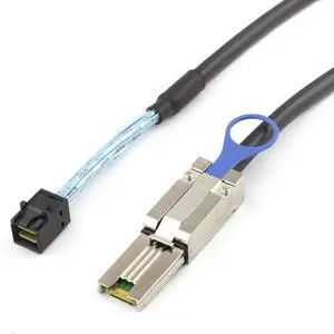 JAENFONG Mini SAS HD SFF-8088 to SFF-8643 Internal External Server Cable \u2013 6Gbps High Speed 28AWG Data Cable, Black Flat Connector (3m)