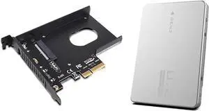 JAENFONG PCIe X4 x16 to U.2 NVMe Adapter Card 32Gbps/64Gbps High Speed Expansion Support U.2 SSD Compatible with PCIe X4 X8 X16 Slots (PCIE 3.0 X4 Card+Enclosure)
