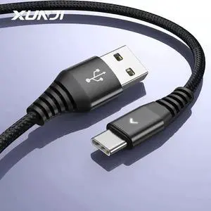 JAENFONG USB Type C Cable 3A Fast Charging [2-Pack 6ft], Hannord USB-A to USB-C Charge Braided Cord, USB C Charger(Black)