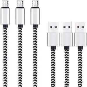 JAENFONG Micro USB Cable 10ft 3Pack by High Speed 2.0 USB A Male to Micro USB Sync Charging Nylon Braided Cable for Android Phone Charger Cable Tablets Wall and Car Charger Connection JAENFONG Micro USB Cable 10ft 3Pack by High Speed 2.0 USB A Male to Micro USB Sync Charging Nylon Braided Cable for Android Phone Charger Cable Tablets Wall and Car Charger Connection