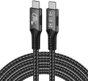 JAENFONG USB C Cable(1.6FT, 240W), USB 4 Data Cable, 40Gbps, 8K HD Display, Thunderbolt 4/3 Compatible, for iPhone 16, MacBook, Hub, Docking and More