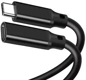JAENFONG USB C Extension Cable 3.3FT,[USB 3.2 Gen 2*2] 20gbps Male to Female Type C 5A PD240W Fast Charging Cable 4K@60Hz Video cable for MacBook Pro/Air,iPad Pro,iPhone15 16,SSD,Switch [Black]