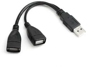 JAENFONG USB 2.0 A Male to 2 Dual USB Female Jack Y Splitter Hub Power Cord Extension Adapter Cable for PC Laptop TV 2.5" Mobile Hard Disk 0.5ft-1pack JAENFONG USB 2.0 A Male to 2 Dual USB Female Jack Y Splitter Hub Power Cord Extension Adapter Cable for PC Laptop TV 2.5" Mobile Hard Disk 0.5ft-1pack