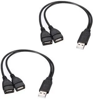 JAENFONG USB 2.0 A Male to 2 Dual USB Female Jack Y Splitter Hub Power Cord Extension Adapter Cable for PC Laptop TV 2.5" Mobile Hard Disk 0.5ft-2 pieces JAENFONG USB 2.0 A Male to 2 Dual USB Female Jack Y Splitter Hub Power Cord Extension Adapter Cable for PC Laptop TV 2.5" Mobile Hard Disk 0.5ft-2 pieces