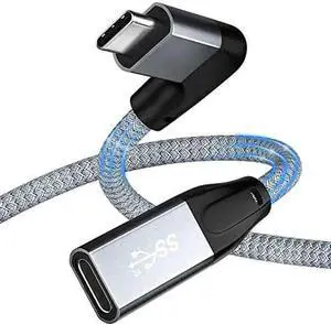 Right Angle USB C Extension Cable 3.3FT / 1M, USB-C 3.1 Male to Female 4K Video Cord, Gen 2 10Gbps, 90 Degree Type C Extender, Compatible with Thunderbolt 3 MacBook Pro/Air,iPad Pro, Nintendo Switch