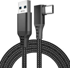 for Oculus Quest 2 Link Cable 20ft/6M, Nylon Braided 90 Degree Angle USB-A to USB-C cable with 5Gbps Data Transfer and 60W Fast Charging for Meta/Oculus Quest 2 and Quest VR headset and More (Black)