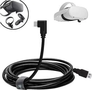 JAENFONG Oculus Quest 2 Cable (16FT/5M), Type C USB 3.1 Gen 1 Type C Stable Data Transmission 5 Gigabits Per Second and Fast Charging Link Cable for Oculus Quest and All Type C Devices, Black