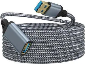 JAENFONG USB Extension Code, USB Extension Cable Type A Male to Female 5Gbps High-Speed Data Transfer, USB 3.0 Extension Compaticable with Keyboard, Mouse, TV, Handle, Projector ,Gray 1.64 ft. JAENFONG USB Extension Code, USB Extension Cable Type A Male to Female 5Gbps High-Speed Data Transfer, USB 3.0 Extension Compaticable with Keyboard, Mouse, TV, Handle, Projector ,Gray 1.64 ft.