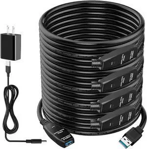 JAENFONG USB 3.0 Active Extension Cable 100FT, Long USB Type-A Male to Female Extender Cord, Built-in A Signal Booster Smart Chip, 5Gbps Transfer, for Printer, Xbox, Webcam, VR, Hard Drive, USB Hub JAENFONG USB 3.0 Active Extension Cable 100FT, Long USB Type-A Male to Female Extender Cord, Built-in A Signal Booster Smart Chip, 5Gbps Transfer, for Printer, Xbox, Webcam, VR, Hard Drive, USB Hub