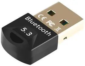 JAENFONG Bluetooth 5.3 Adapter, Supports Windows 11/10/8.1/7,5.3+EDR USB Bluetooth Wireless Transmitter Receiver for Desktop, Laptop, Mouse, Keyboard, Printers, Headsets (Black)
