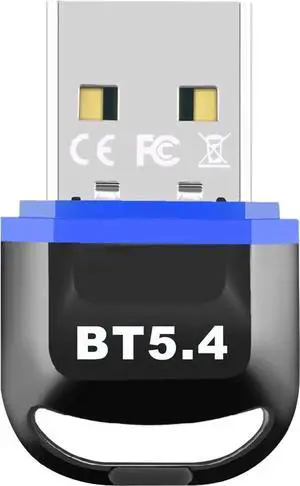 USB Bluetooth 5.4 Adapter for PC, Plug and Play USB Bluetooth Dongle Receiver with BR+EDR+BLE+LMP13.X, Long Range Support Windows 11/10/8.1 for Desktop Laptop PS/Xbox Keyboard Mouse Headset