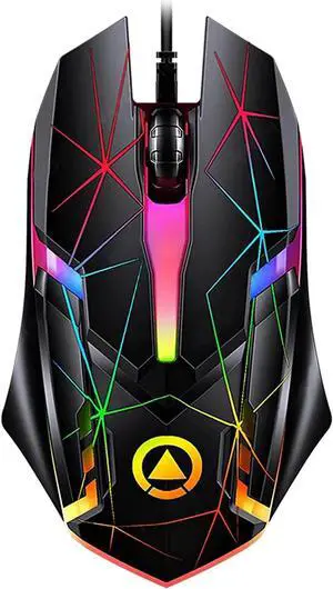 JAENFONG USB Wired Gaming Mouse, Colorful Ergonomic USB Optical Mouse, 1200DPI Gaming Mice for Laptop PC Computer Games & Work, Star Luminous Version