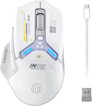 Wireless Gaming Mouse, True Tri-Mode Bluetooth/Type-CWired/2.4G Wireless Mouse, 10000 DPl, Fully Programmable, RGB LED Backlit, Rechargeable Gaming Mice Wireless Mouse for Laptop Computer Mac