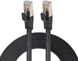 Cat 8 Ethernet Cable 66ft, Hannord Cat8 Flat Internet Cable, RJ45 High Speed Gaming Patch Cord, White Network LAN Cable, 40Gbps, 2000Mhz, Weatherproof for Xbox, POE, PS4, Switch, Modem, Routerz