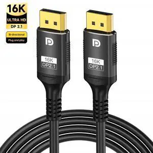 JAENFONG DisplayPort 2.1 Cable 10FT 16K@60Hz, 8K@120Hz, 4K@240Hz 165Hz 144Hz, 80Gbps HDR DSC HDR10 HBR3 Display Port Cord Support FreeSync G-Sync for 4090 7900XTX Gaming Monitor JAENFONG DisplayPort 2.1 Cable 10FT 16K@60Hz, 8K@120Hz, 4K@240Hz 165Hz 144Hz, 80Gbps HDR DSC HDR10 HBR3 Display Port Cord Support FreeSync G-Sync for 4090 7900XTX Gaming Monitor