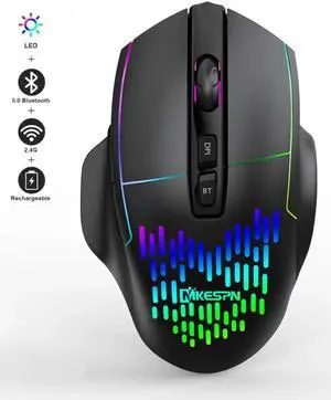 JAENFONG 2.4G Wireless Bluetooth Mouse, Bluetooth RGB Rechargeable Gaming Mouse Wireless Computer Silent Mause LED Backlit 1600 DPI Ergonomic Gaming Mouse for Laptop PC