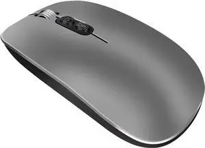 JAENFONG Bluetooth Wireless Mouse, Rechargeable Silent Ultra-Thin Aluminum Alloy Wheel Adjustable DPI Mouse, One-Button Return To Desktop Button,Widely Compatible for Home Office Games (Gray)