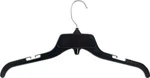 HangOn Shirt Hangers Recycled Plastic with Notches, Black, 17 Inch Pack of 25