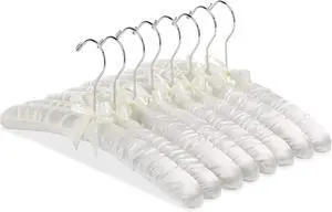Whitmor 8PK Sat Blouse Hanger, 8 Count, Bone