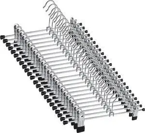 Northern Brothers Pants Hangers 50Pack Skirt Hangers with Clips Pants Hangers for Women Trouser Hangers Clips Hangers for Pants Slack Clothes Hangers with Clips