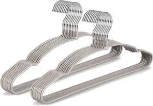 TOPIA HANGER Metal Hangers 20 Pack, Non Slip Clothes Hangers Space Saving, Heavy Duty Rubber Coated Wire Hanger for Coat, Shirt, Dress, Pants-Grey, CT12G