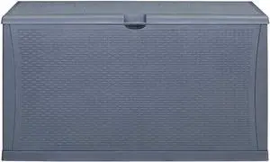 Deck Box, 120-Gallon Patio Outdoor Plastic Storage 47.2" L x 24.01" W x 24.80" H Waterproof Grey