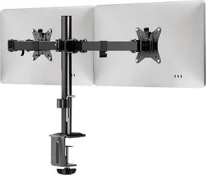 Mount-It! Dual Monitor Mount, Dual Monitor Arm for 2 Screens on Desk, Adjustable Tilt and Swivel Arms for Double Screen up to 32 and 19.8 Lbs VESA 75x75 and 100x100 C-clamp & Grommet