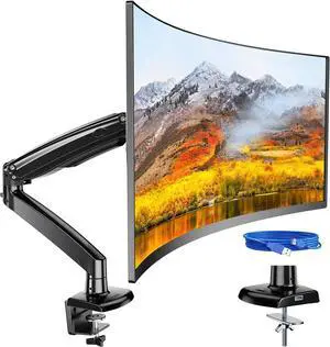 ErGear Single Monitor Mount for 13 to 49 inches Ultrawide Screens, Holds 26.5lbs, Gas Springs Single Monitor Arm, Single Monitor Stand with Swivel, Tilt, Rotation for Home and Office, VESA 75/100mm