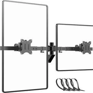 Dual Monitor Wall Mount for 24-38-inch - Ultrawide Dual Wall Mount Monitor Arm, Flush Wall Setup, Max Load 22lbs per Monitor, VESA 75x75/100x100mm, Black