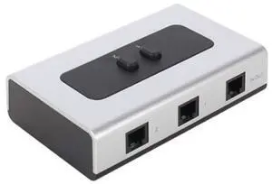 2PORT RJ11 RJ12 Manual Sharing Telephone Switch Box Phone selector