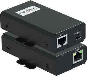 PROCET Gigabit PoE USB C Splitter up to 25W, RJ45 to Type C Power with Ethernet Connectivity Adapter for Eero 6/7, Wireless AP, Tablet, iPad, Raspberry Pi4/5, Weather Sensor, Webcam