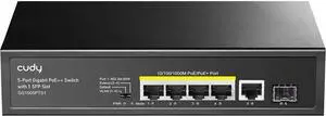 Cudy GS1005P 5 Port Gigabit PoE Switch, 4 PoE+ @60W, Desktop/Wall, Plug and Play, Sturdy Metal w/ Shielded Ports, Fanless, Traffic Optimization