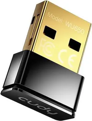 Cudy AC 650Mbps USB WiFi Adapter for PC, 5GHz/2.4GHz Wireless Dongle, WiFi, USB Wireless Adapter for Laptop - Nano Size, Compatible with Windows XP / 7/8.x /10/11, Mac OS